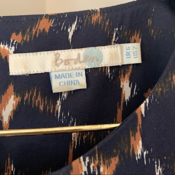 Boden Ravello Silk Blend Animal Print Short Sleeve Blouse Size 2 - Picture 2 of 10